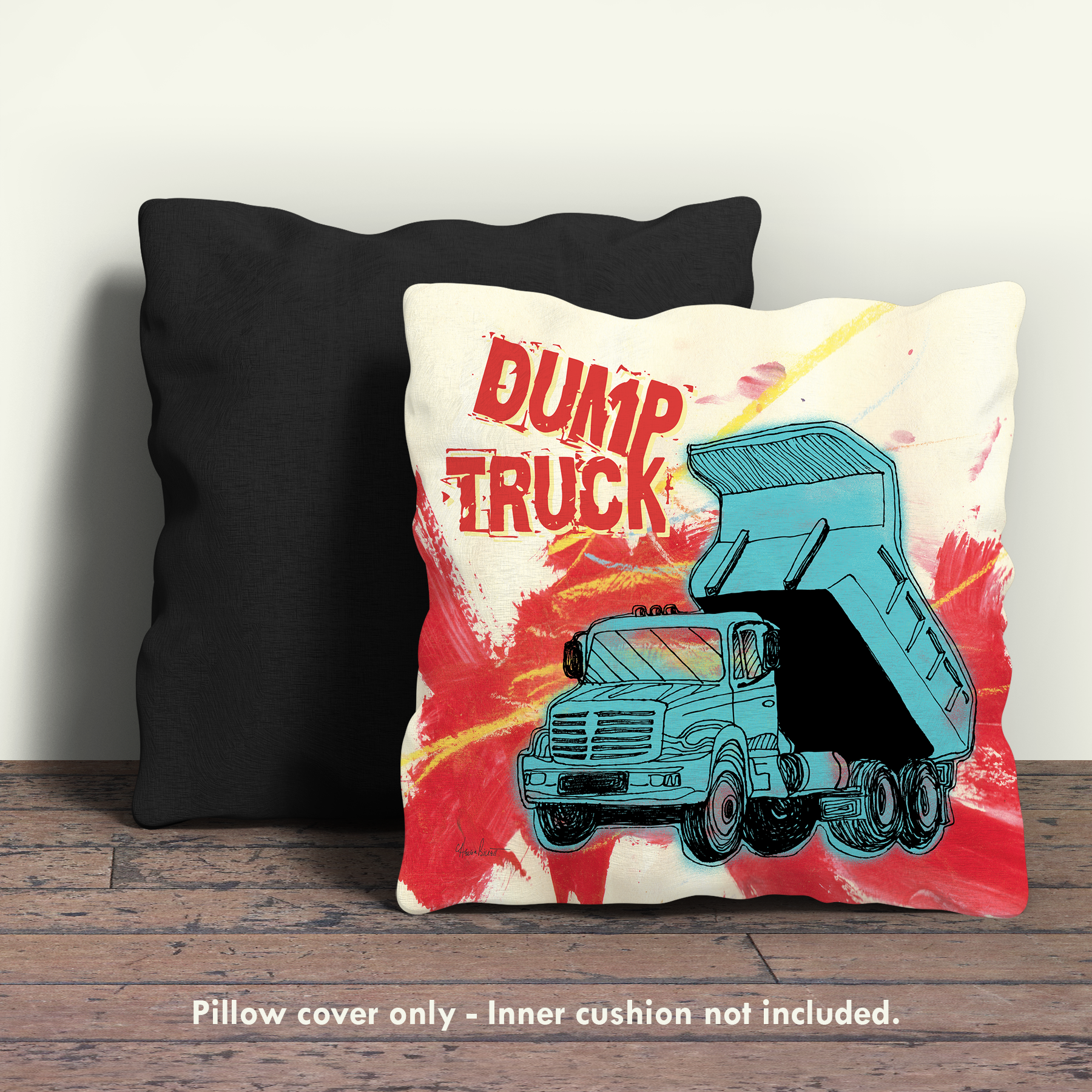 Dump Truck Pillow Cover - Helen Billett art & design